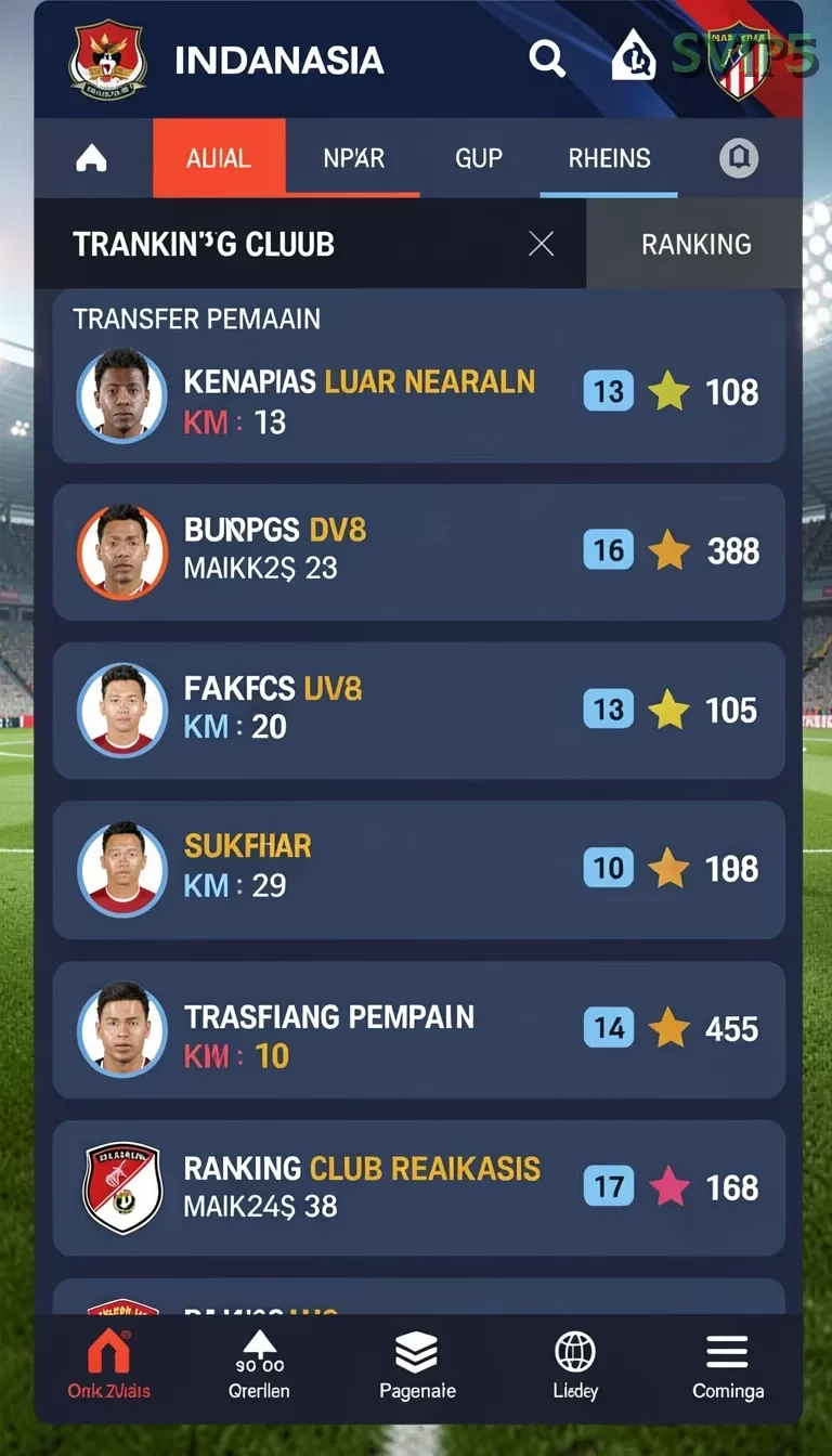 Cuplikan layar ROYAL188 — menu navigasi