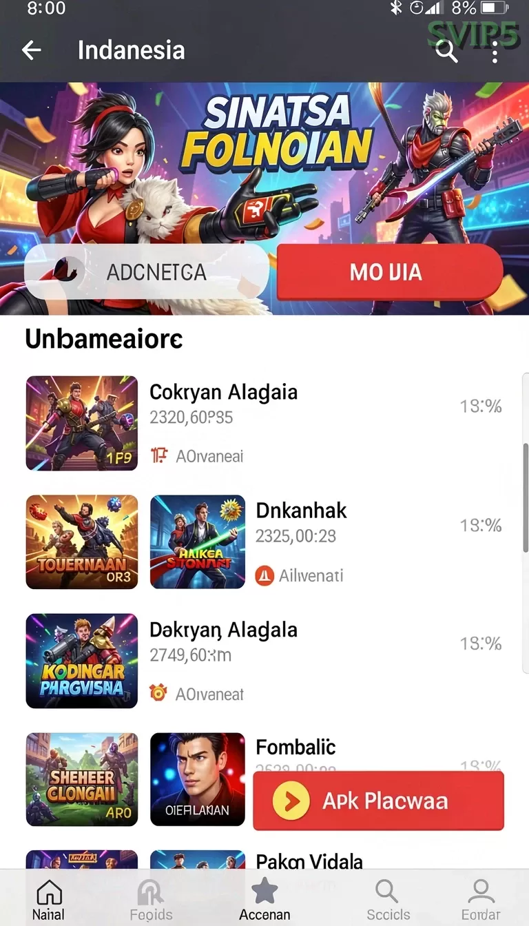 Cuplikan layar RSNVIP8 — menu navigasi